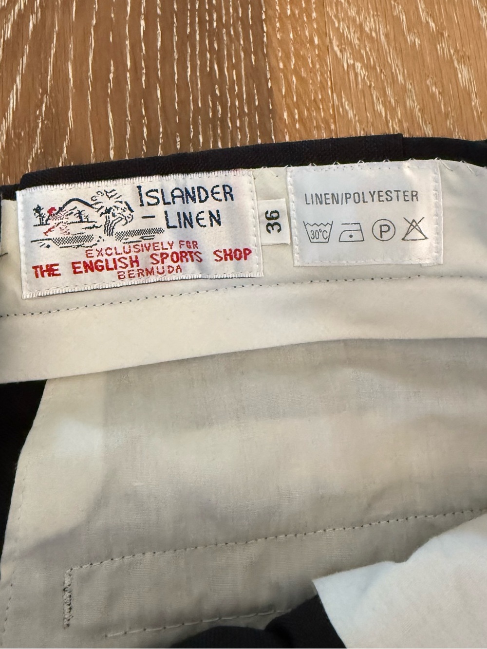 Islander linen the English sports shop linen black men’s shorts - Picture 2 of 3